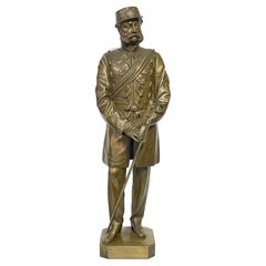 Englische Bronze eines geehrten Soldaten der H.A.C. aus dem 19. Jahrhundert von Thomas Fowke/s