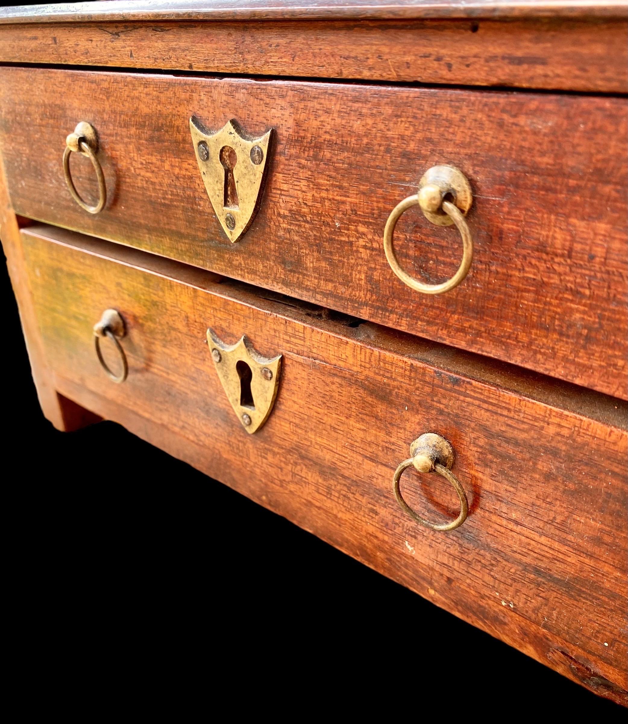 19th C. English Carved Mahogany Jewelry Box in the Form of a Miniature Dresser For Sale 1