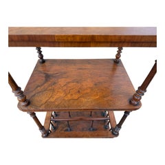 19th-C. English Carved Rosewood Etagere Music Stand Canterbury Magazine Rack