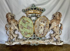 19th C. English Carved Royal Family Crest