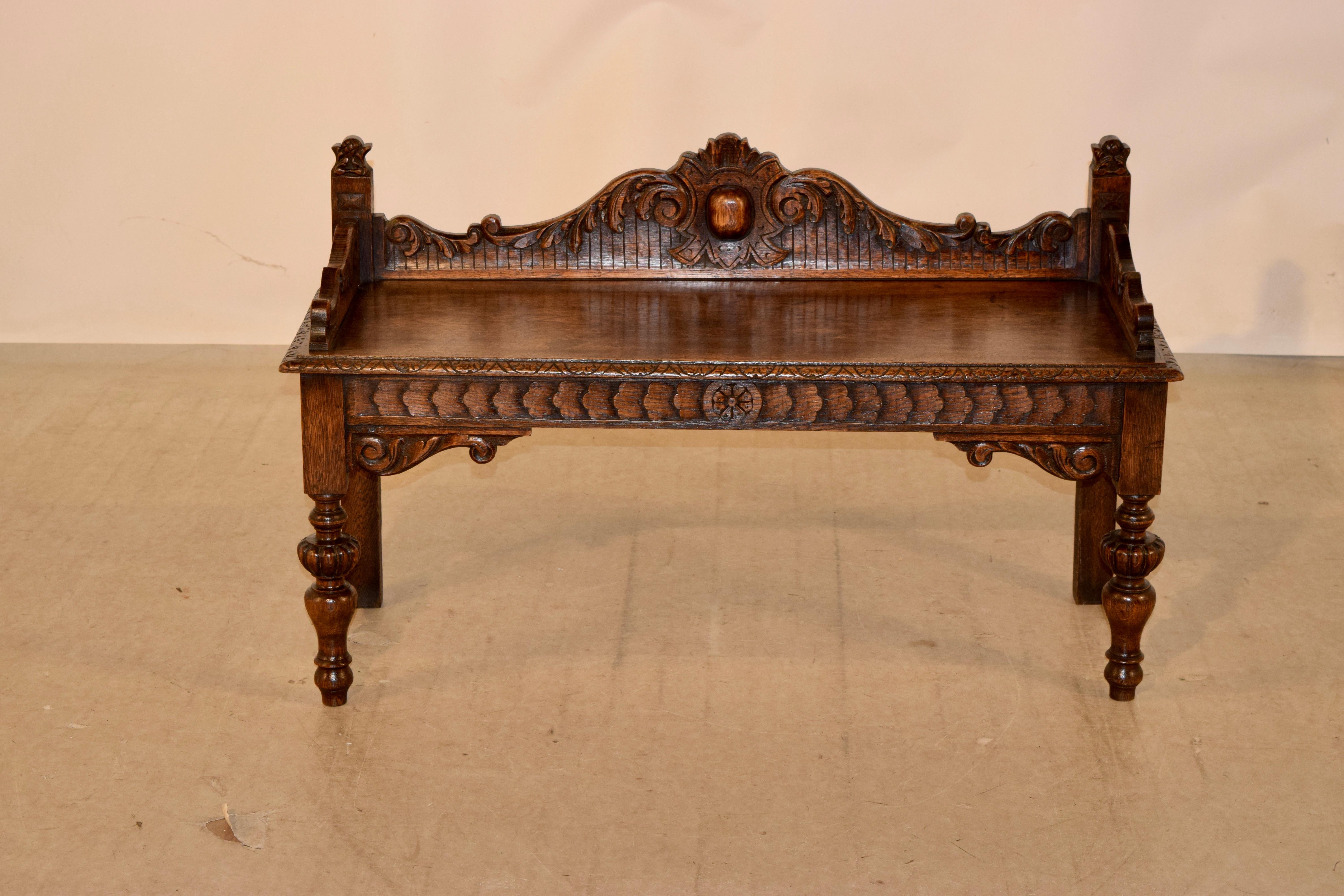 Victorian 19th C. English Carved Window Seat For Sale