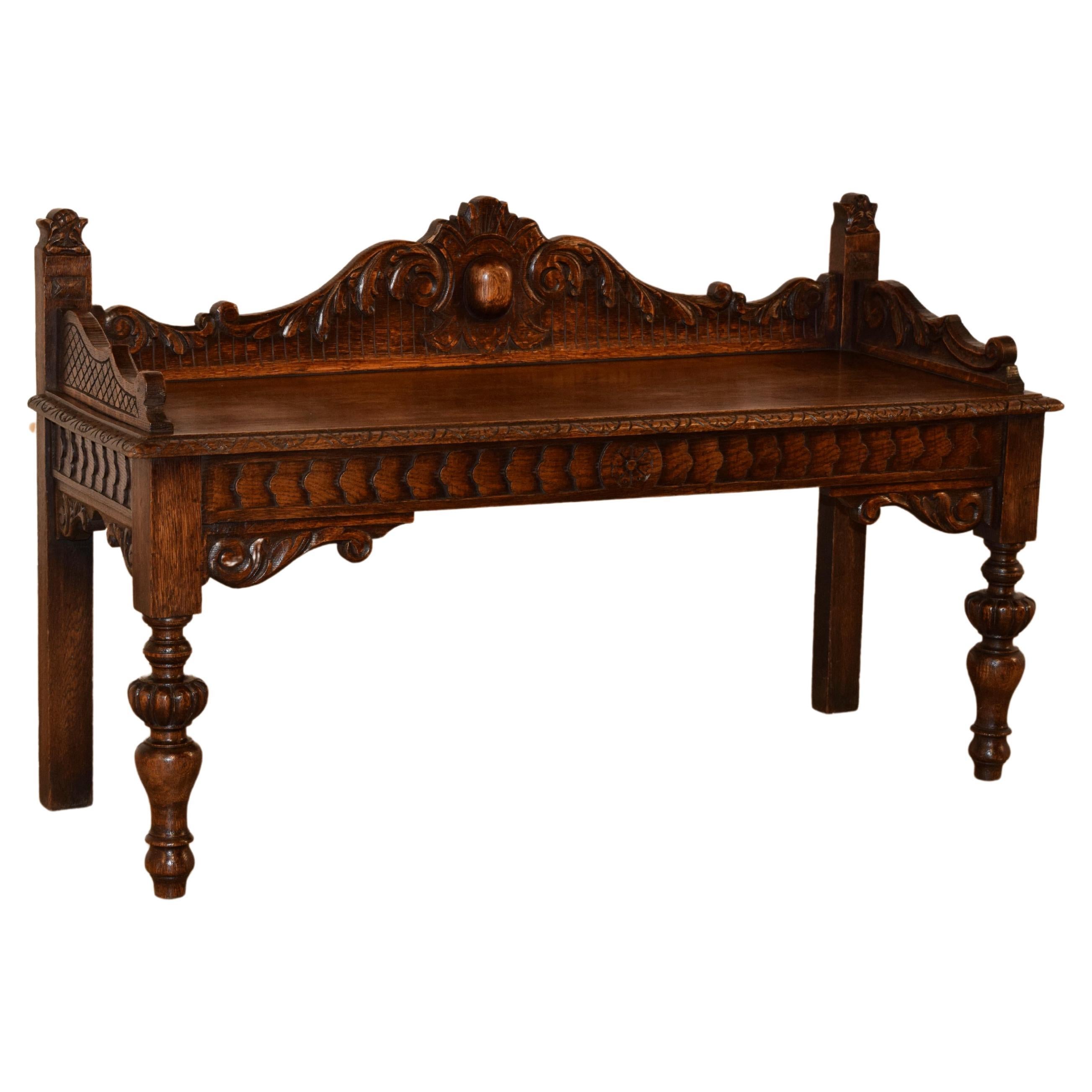 19th C. English Carved Window Seat For Sale