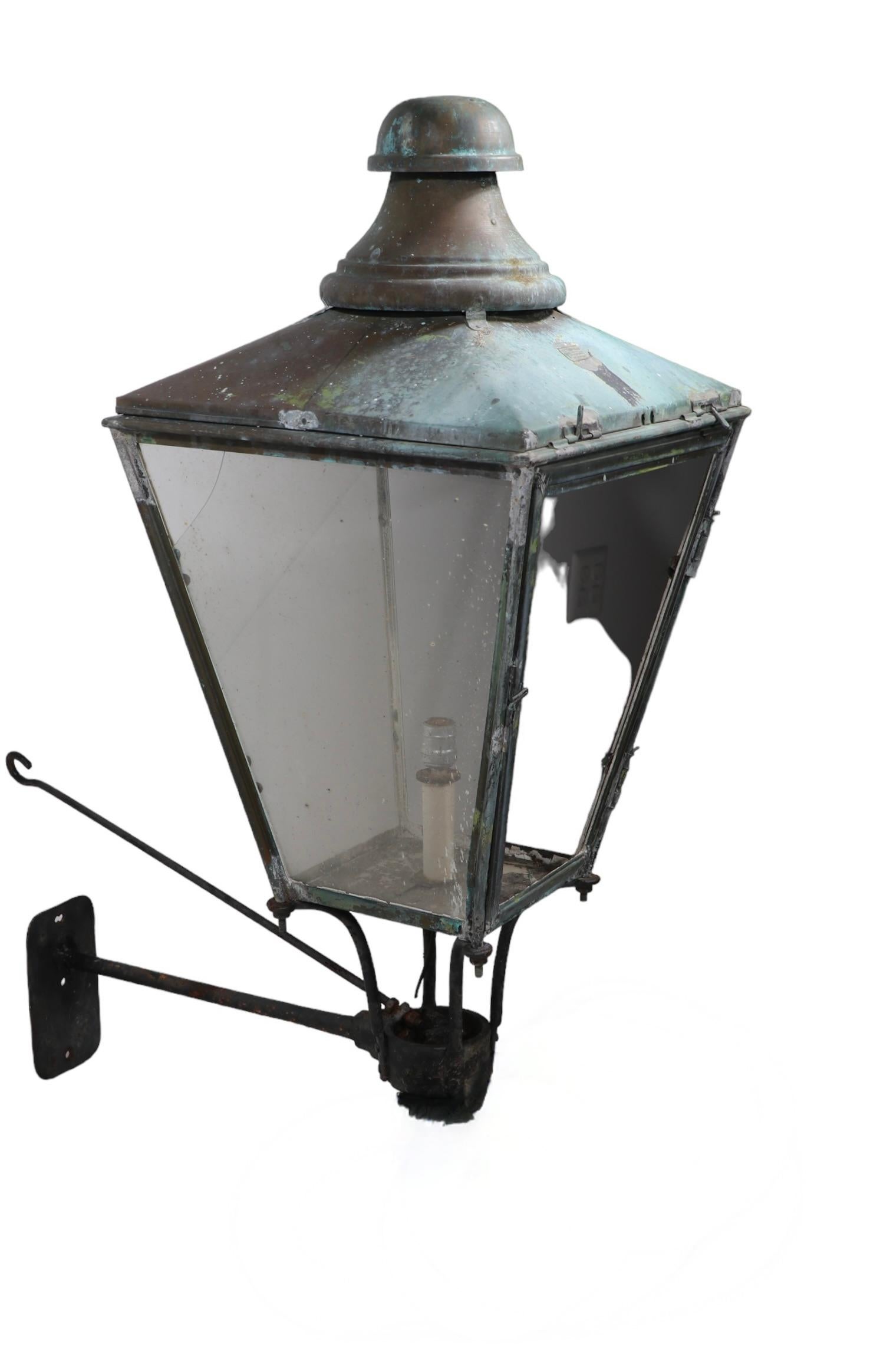 19th C English Copper Lantern Sconce by Foster & Pullen  For Sale 6