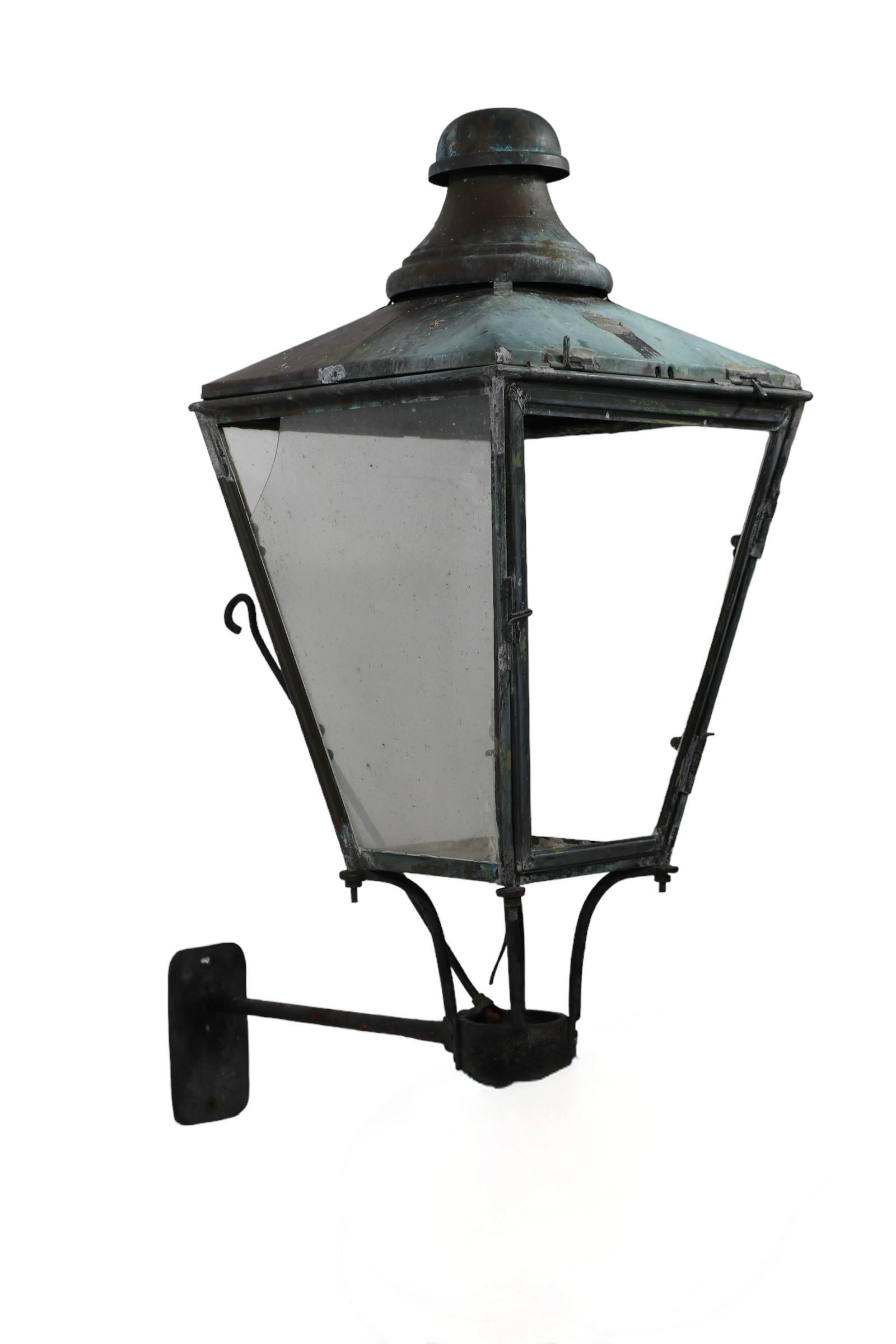 19th C English Copper Lantern Sconce by Foster & Pullen  For Sale 11