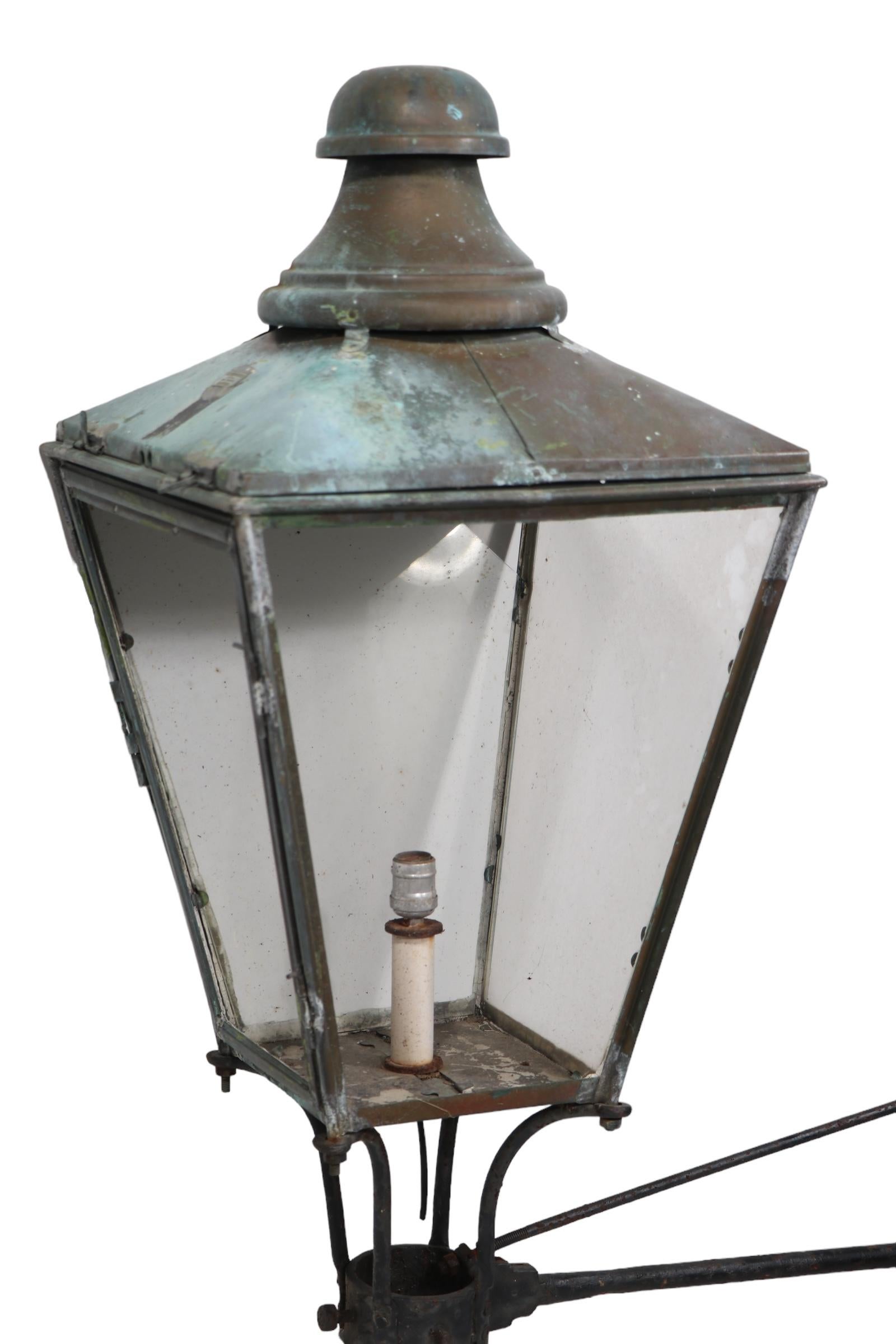 19th C English Copper Lantern Sconce by Foster & Pullen  For Sale 12