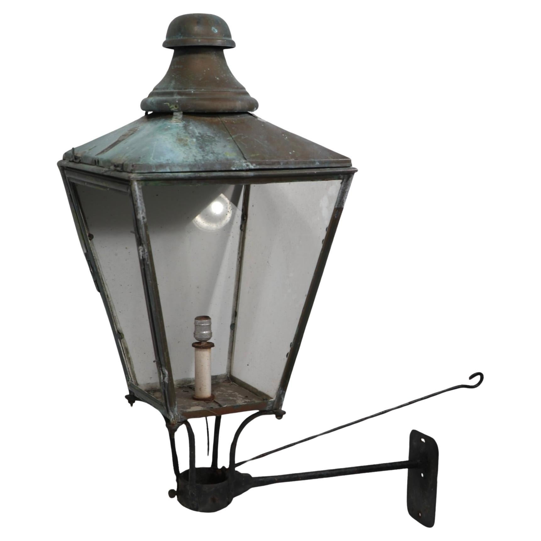 19th C English Copper Lantern Sconce by Foster & Pullen 