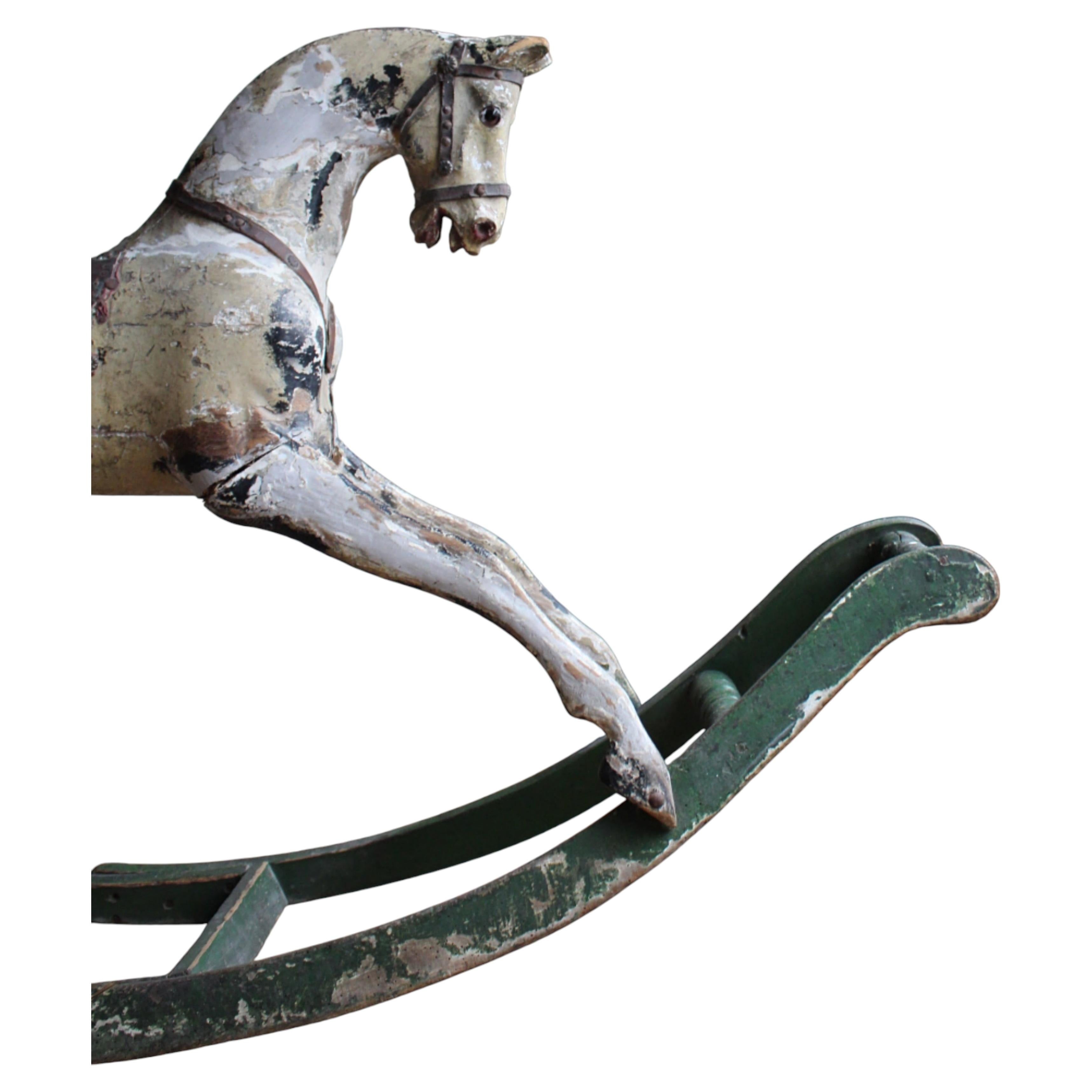 19th C English Country House Carved Wooden Rocking Horse G & J Lines of London