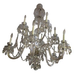 19th C English Cut Crystal Ten-Arm Georgian Style Chandelier