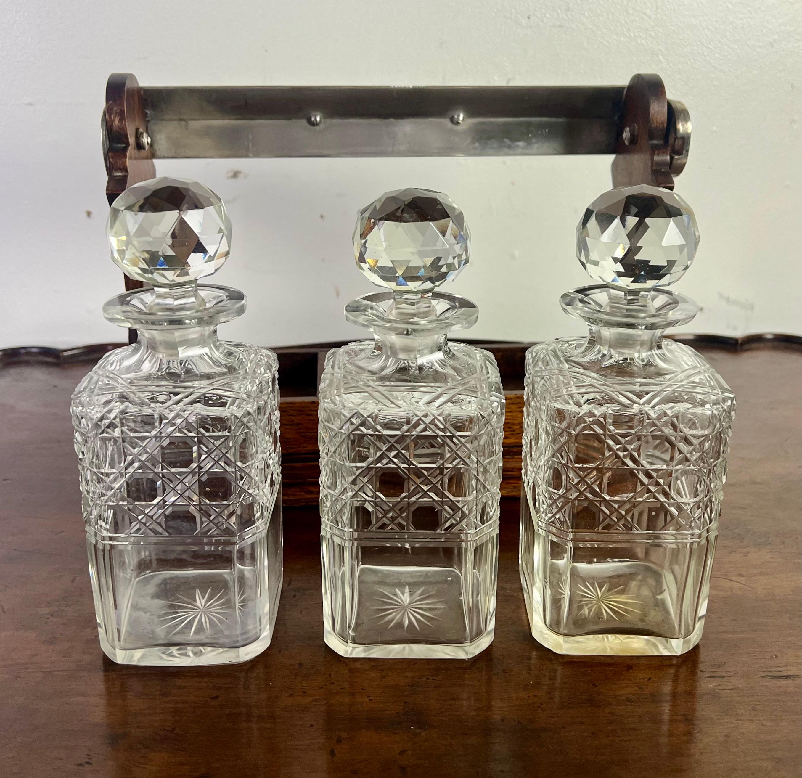 19th C. English Decanter Set In Distressed Condition For Sale In Los Angeles, CA