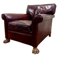 Used 19th C English Deep Seated Leather Club Chair