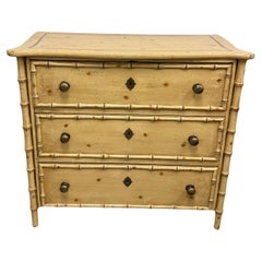 19. Jh. Englisch Faux Bambus Hand bemalt Wood Dresser