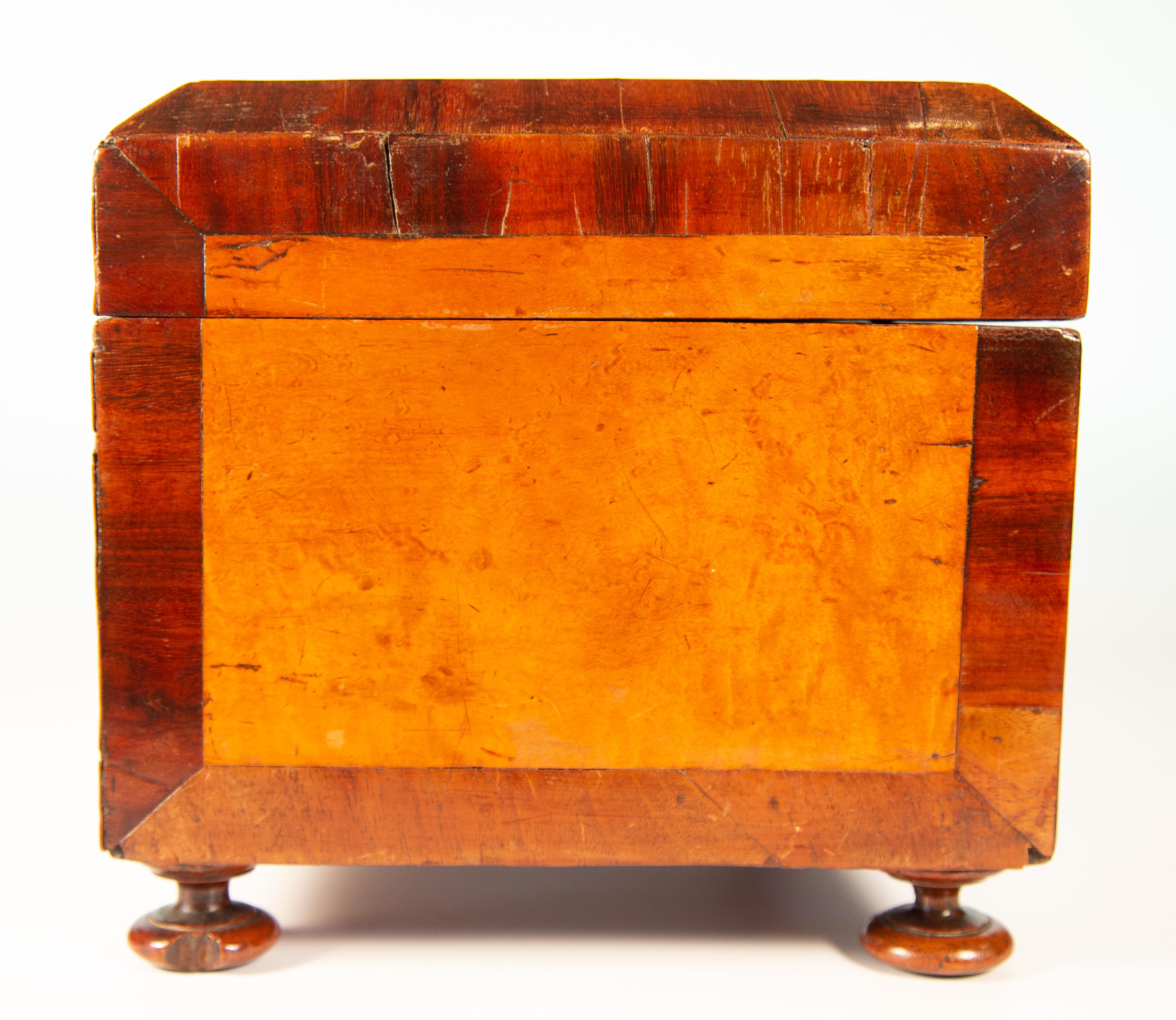 Maple 19th Century English Folk Art Work Box / Jewelry Box, circa 1860