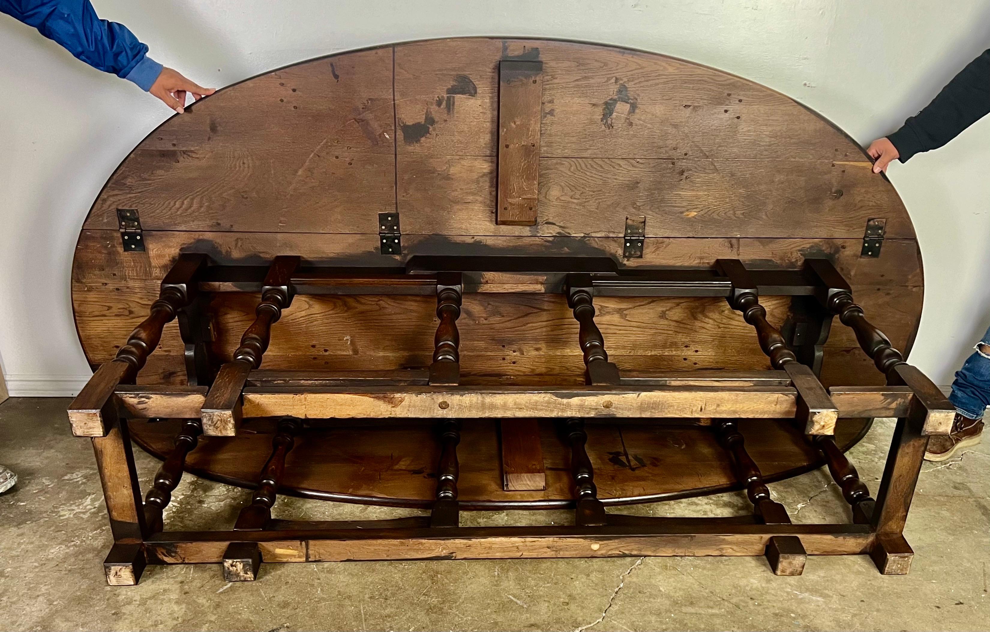 19th C. English Gate-Leg Drop Leaf Dining Table 9