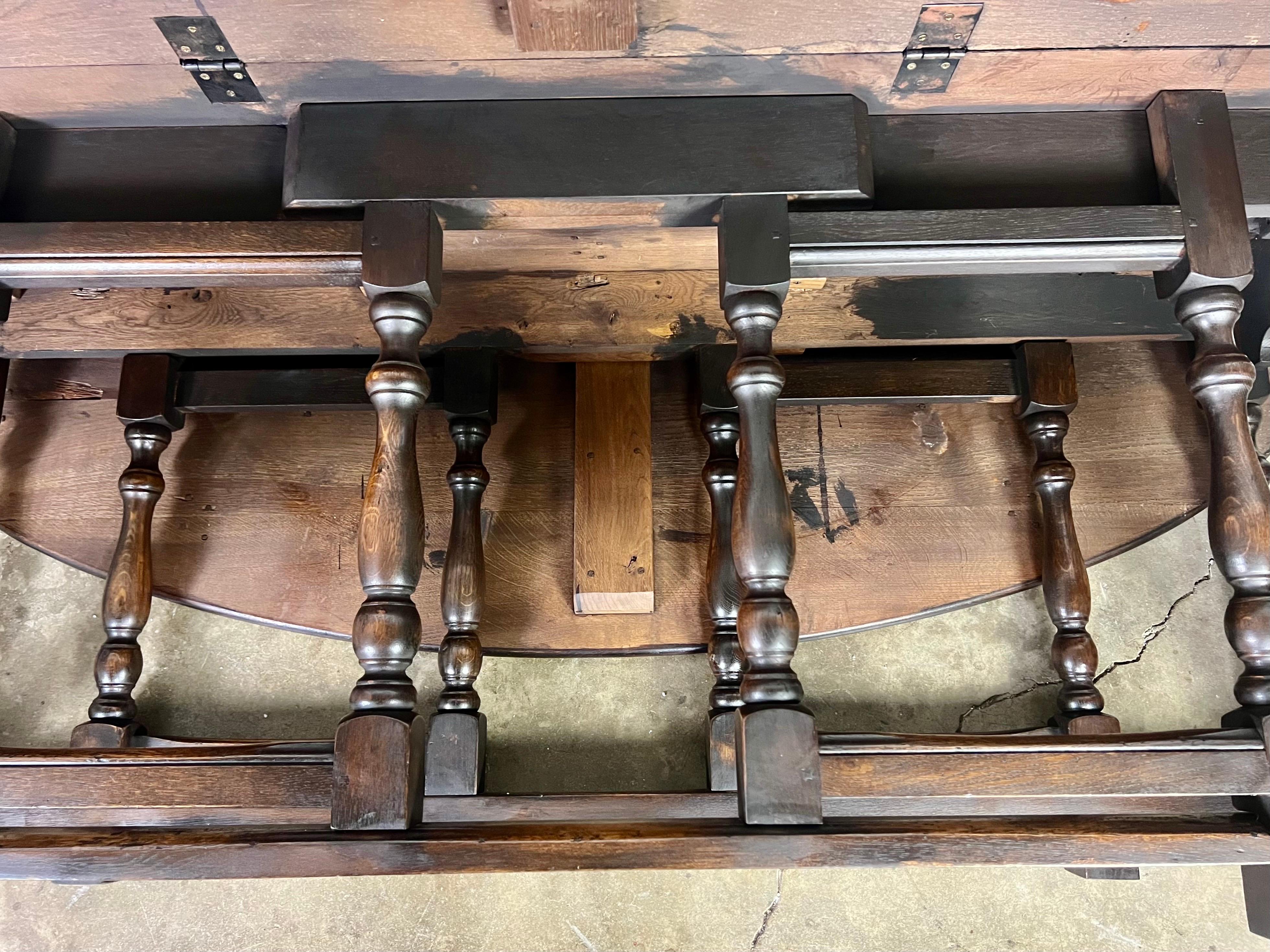 19th C. English Gate-Leg Drop Leaf Dining Table 11