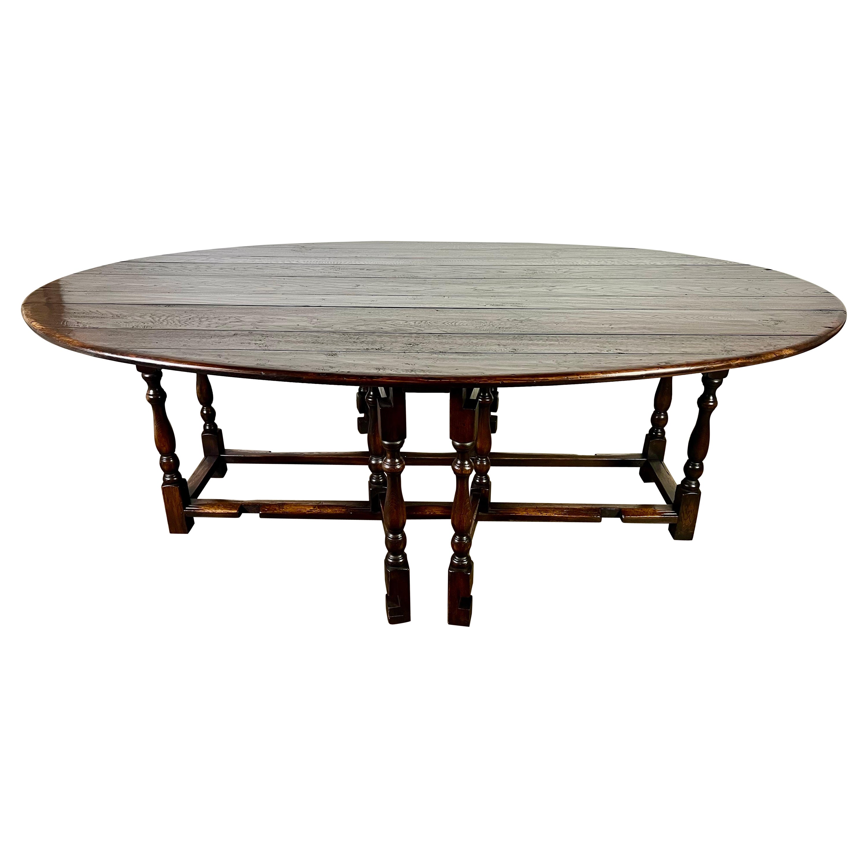 19th C. English Gate-Leg Drop Leaf Dining Table