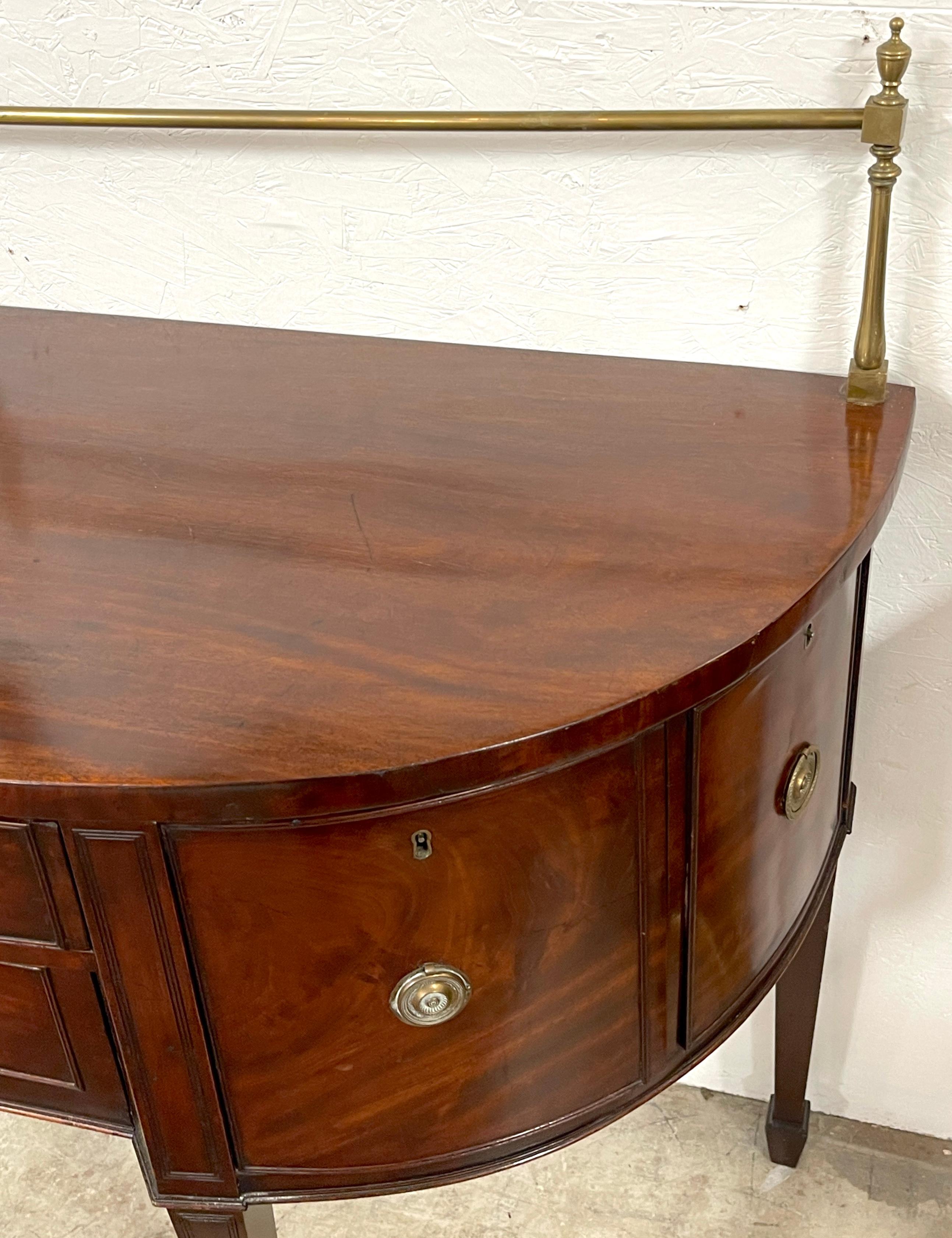 19th C. English George III Mahogany & Brass Gallery  Hunt/Sideboard  For Sale 9