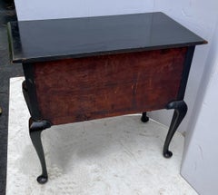 19th-C. English Georgian Black Lacquer and Gilt Chinoiserie Lowboy Chest