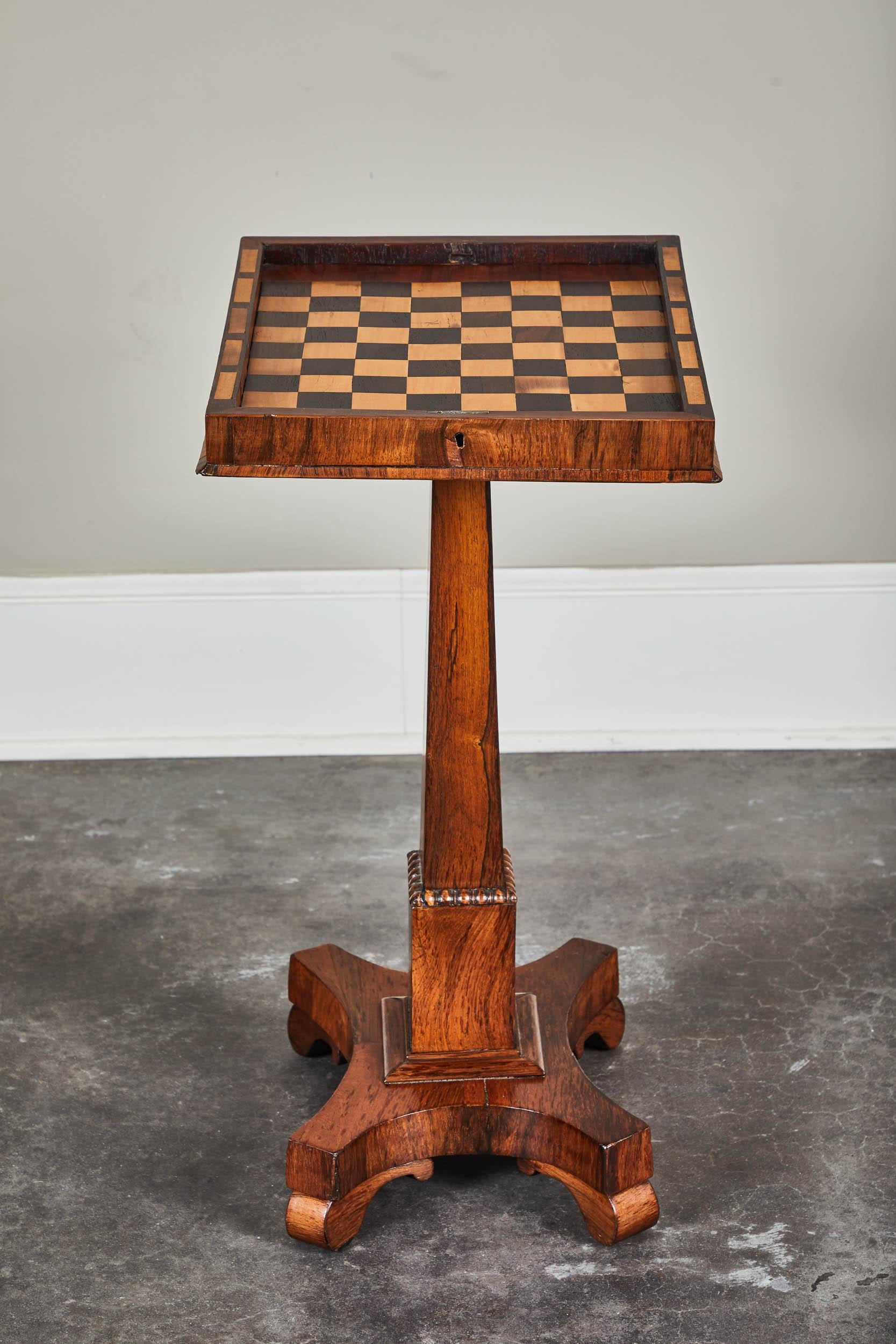 19th Century English Inlaid Palisander Game Table 4