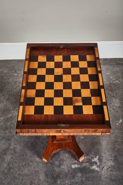 19th Century English Inlaid Palisander Game Table
