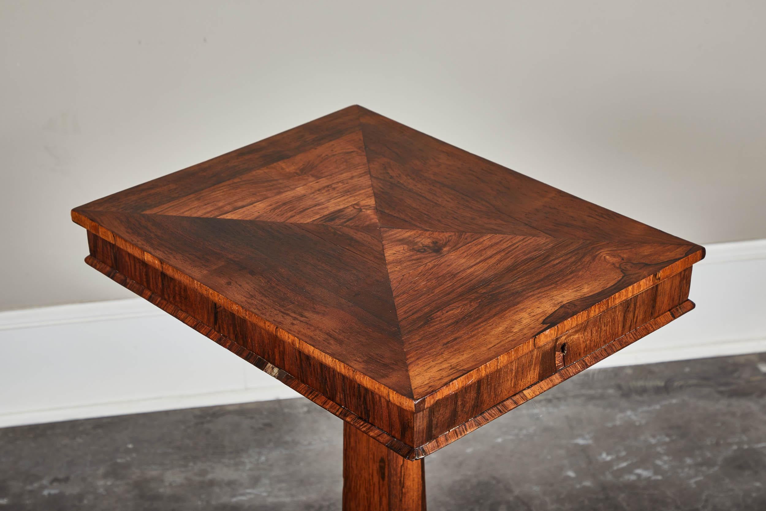 19th Century English Inlaid Palisander Game Table 2