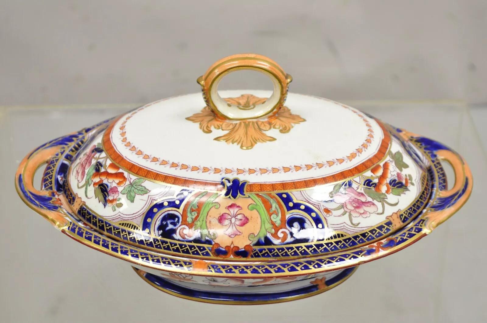19. Jh. Englische Eisenterrine aus Eisenstein mit Diamant-Patentdeckel für Gemüsesuppe - ein Paar im Angebot 5