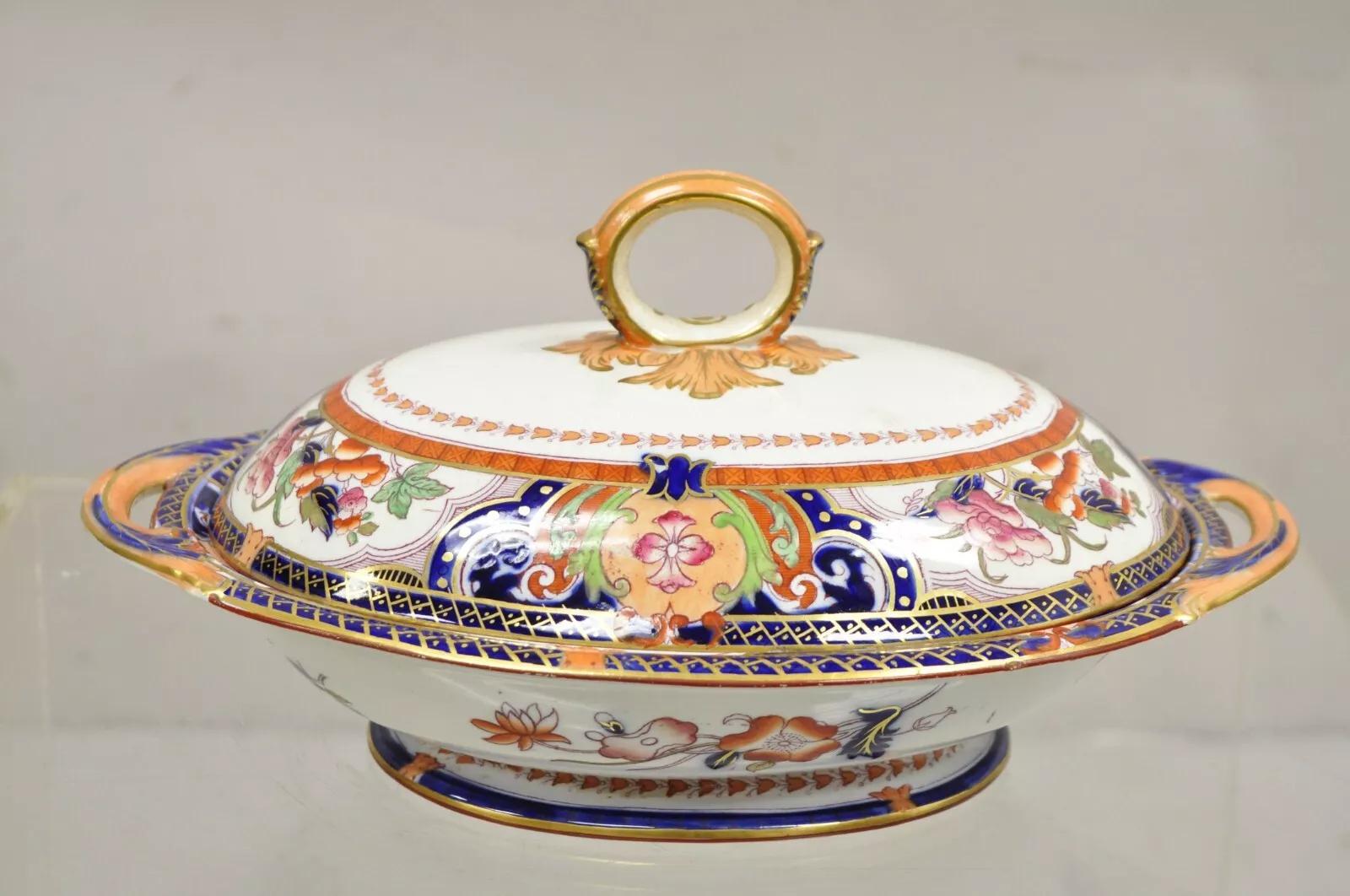 19. Jh. Englische Eisenterrine aus Eisenstein mit Diamant-Patentdeckel für Gemüsesuppe - ein Paar (Viktorianisch) im Angebot