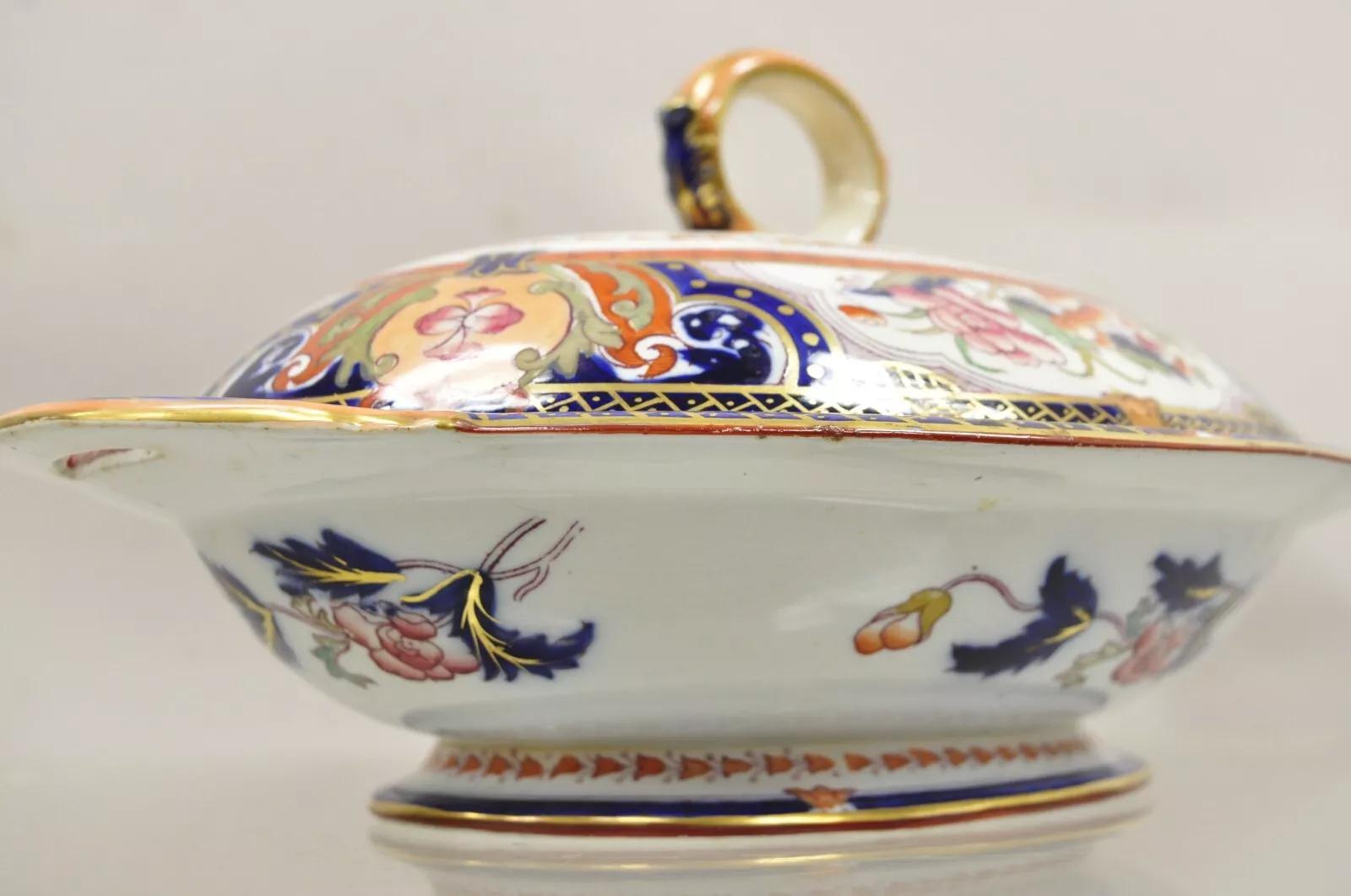 19. Jh. Englische Eisenterrine aus Eisenstein mit Diamant-Patentdeckel für Gemüsesuppe - ein Paar im Angebot 2