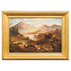 19th C. English Landscape w/ Highland Cattle