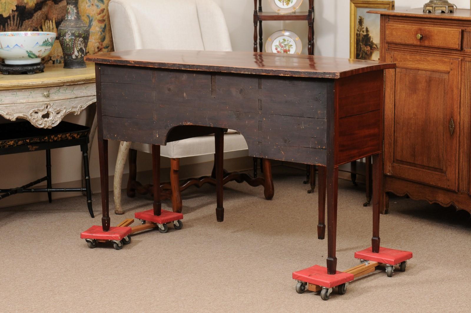 19th C. English Mahogany Bowfront Sideboard with Satin Wood Cross-Banding 3