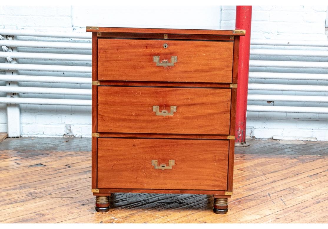 19th Century English Mahogany Campaign Chest In Good Condition In Bridgeport, CT