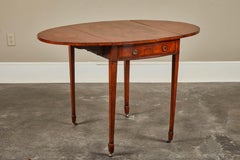 English Mahogany George III Pembroke Table W/Inlaid Fan & Sunburst W/Dra