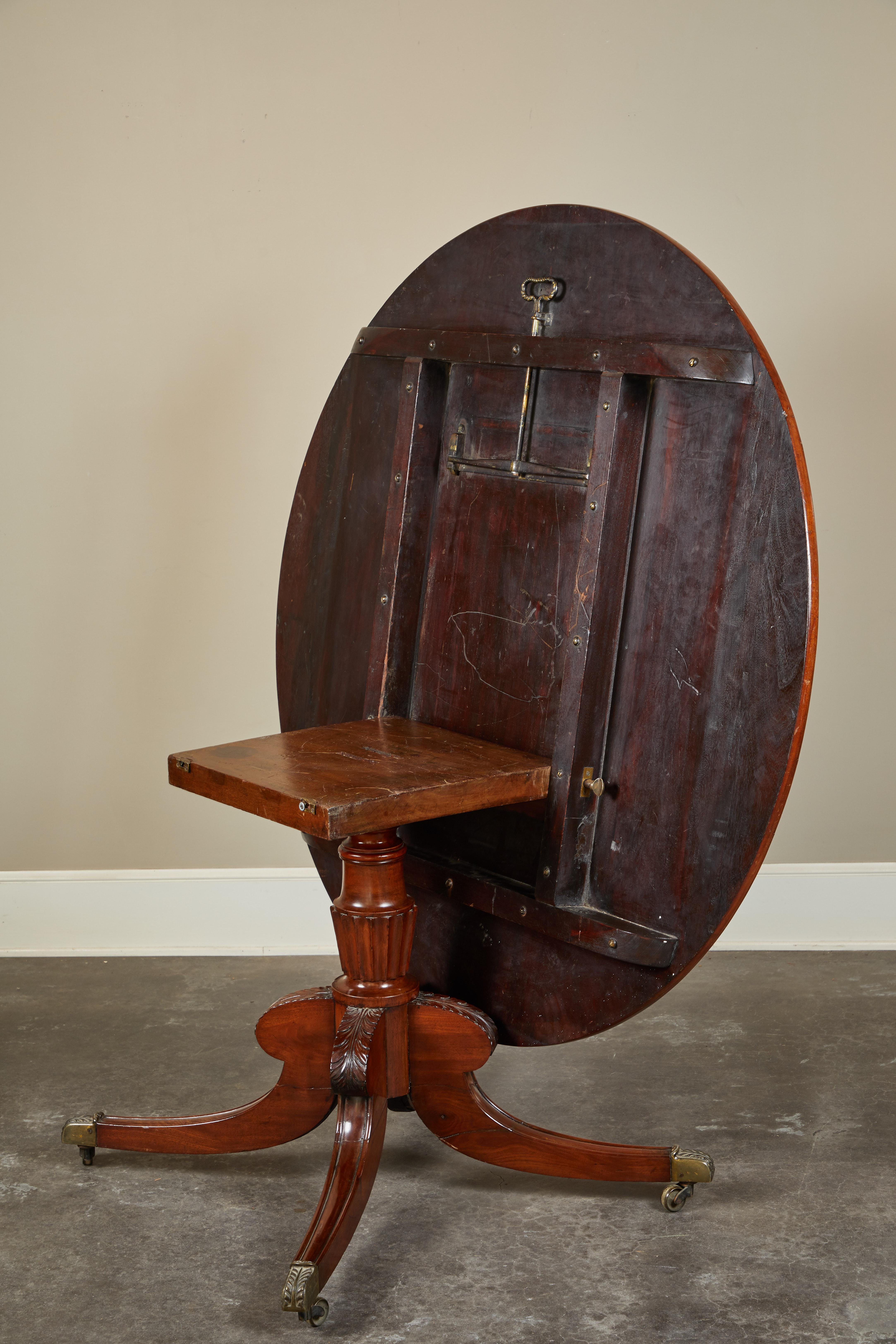 19th Century English Mahogany Georgian Pedestal Table 7