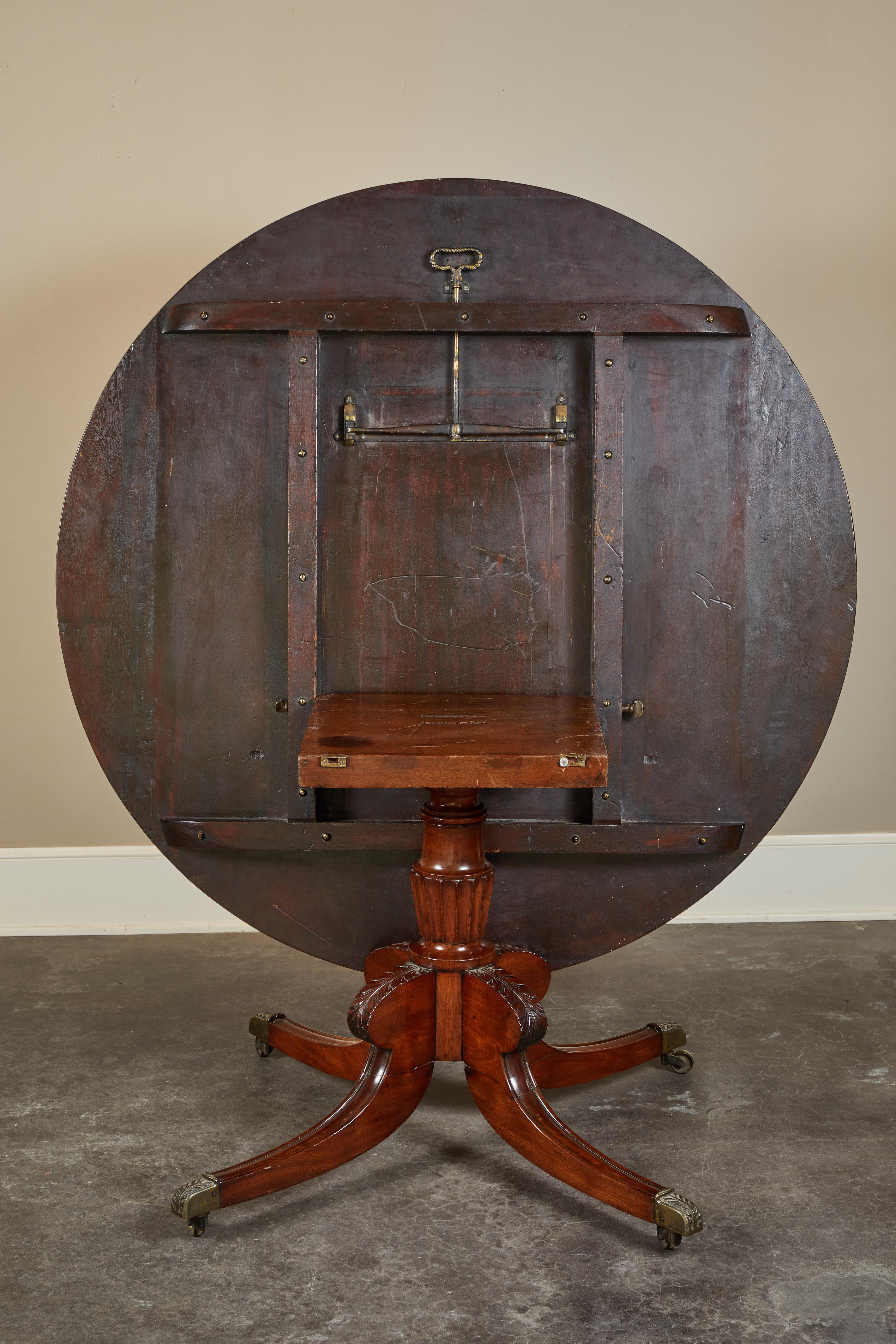 19th Century English Mahogany Georgian Pedestal Table 5