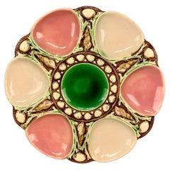 19th C. English Majolica Oyster Plate