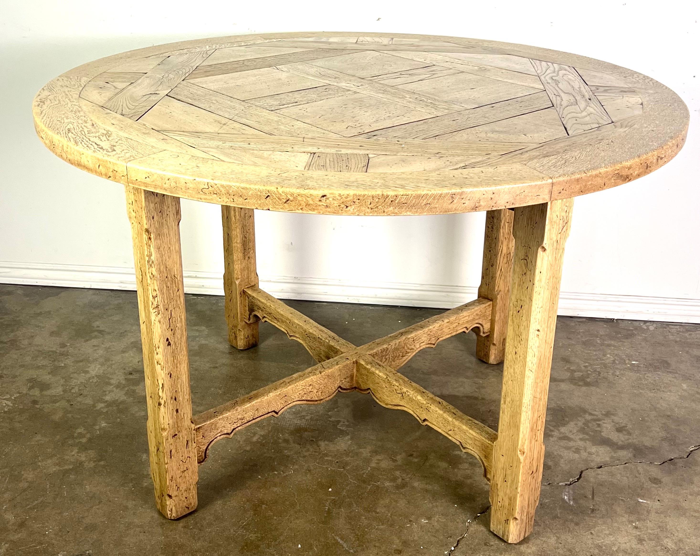 Country 19th C. English Marquetry Top Table For Sale