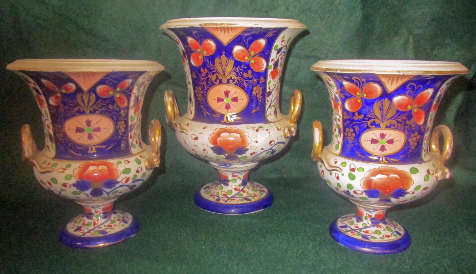 19th C English Mason's Ironstone Japonesque Jardinieres w/ Handles Set of Three For Sale 3