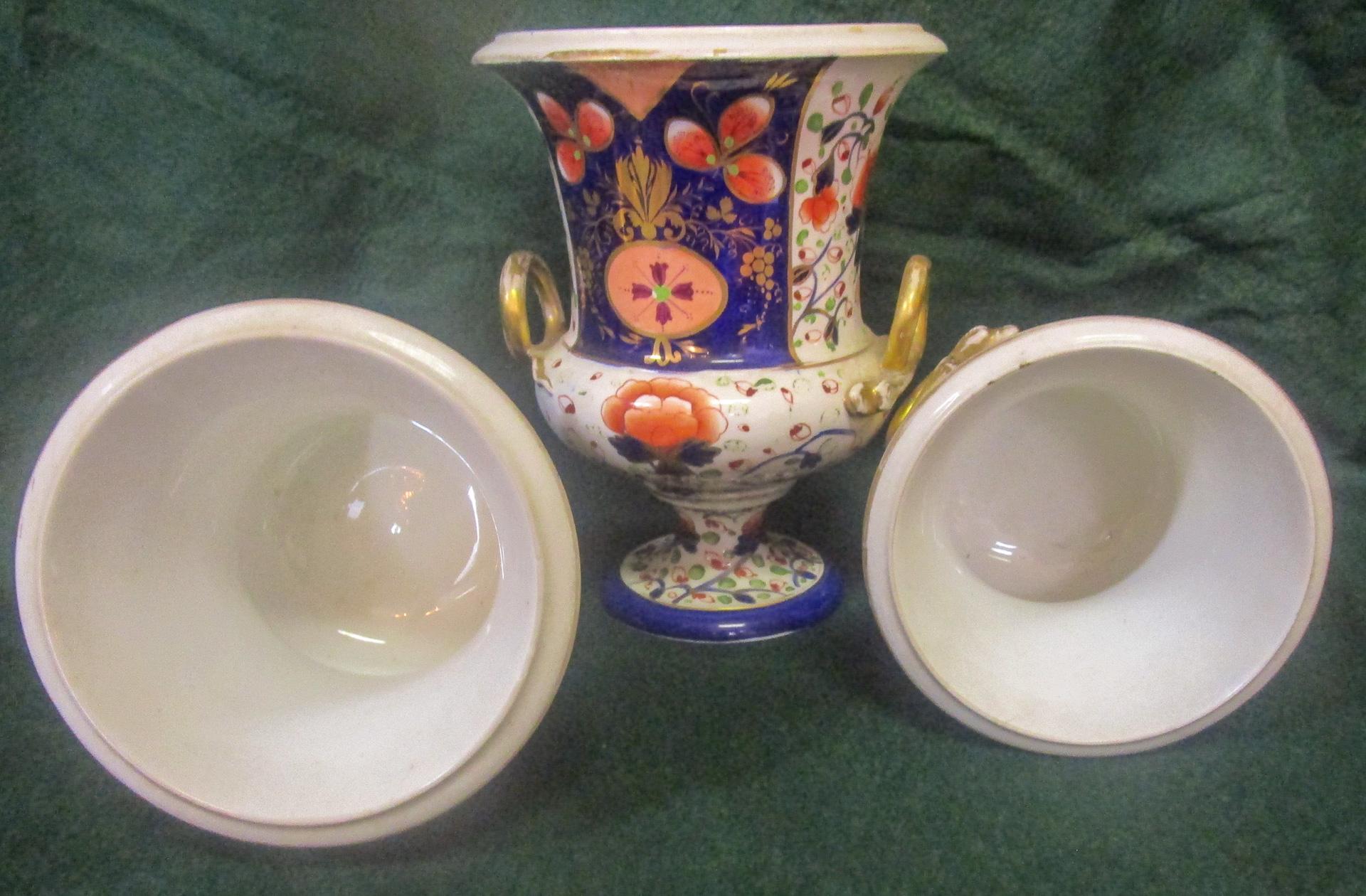 19th C English Mason's Ironstone Japonesque Jardinieres w/ Handles Set of Three In Good Condition For Sale In Savannah, GA