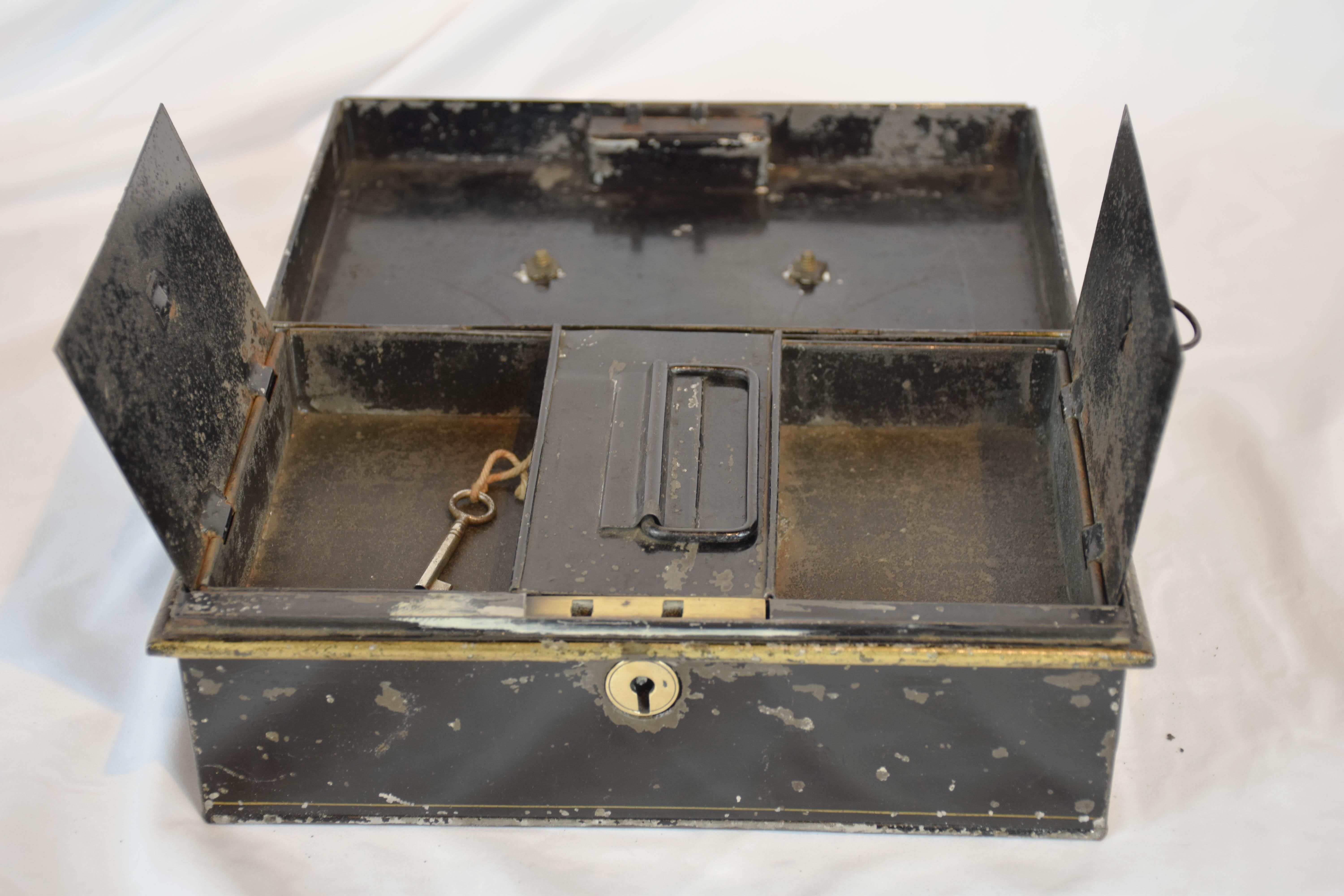 19th Century English Metal Cash Box 6