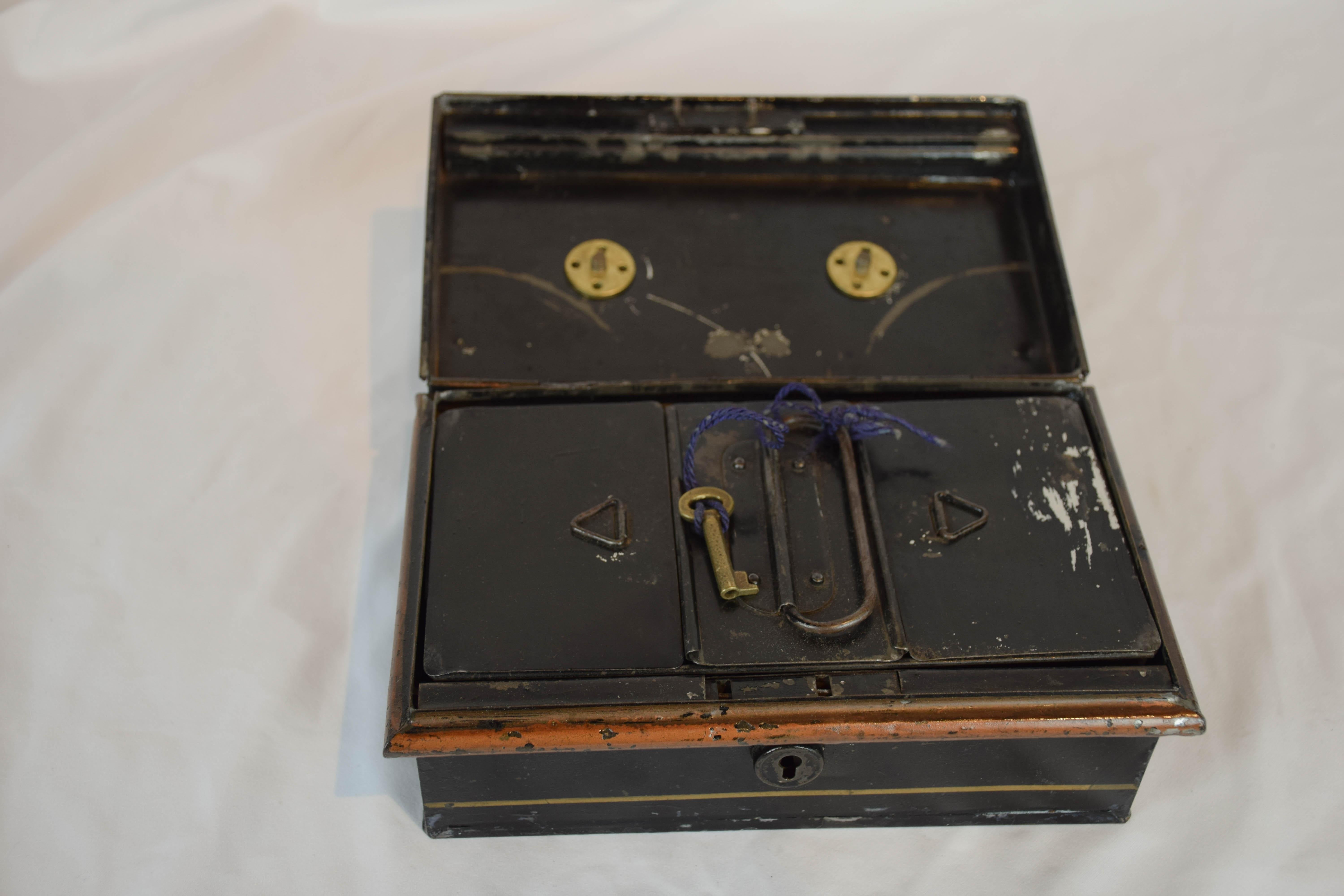 19th Century English Metal Cash Box 10