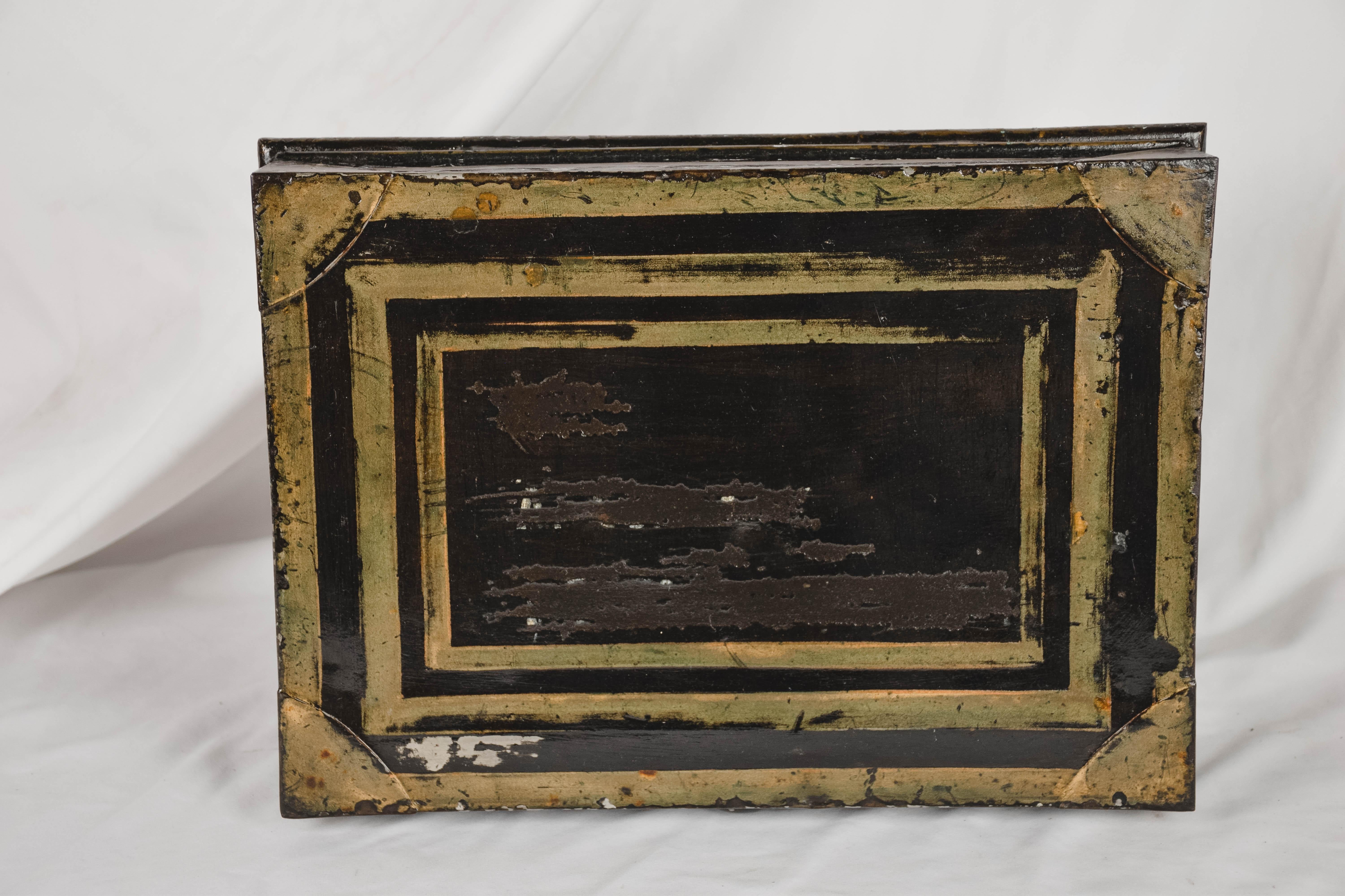19th Century English Metal Cash Box 1