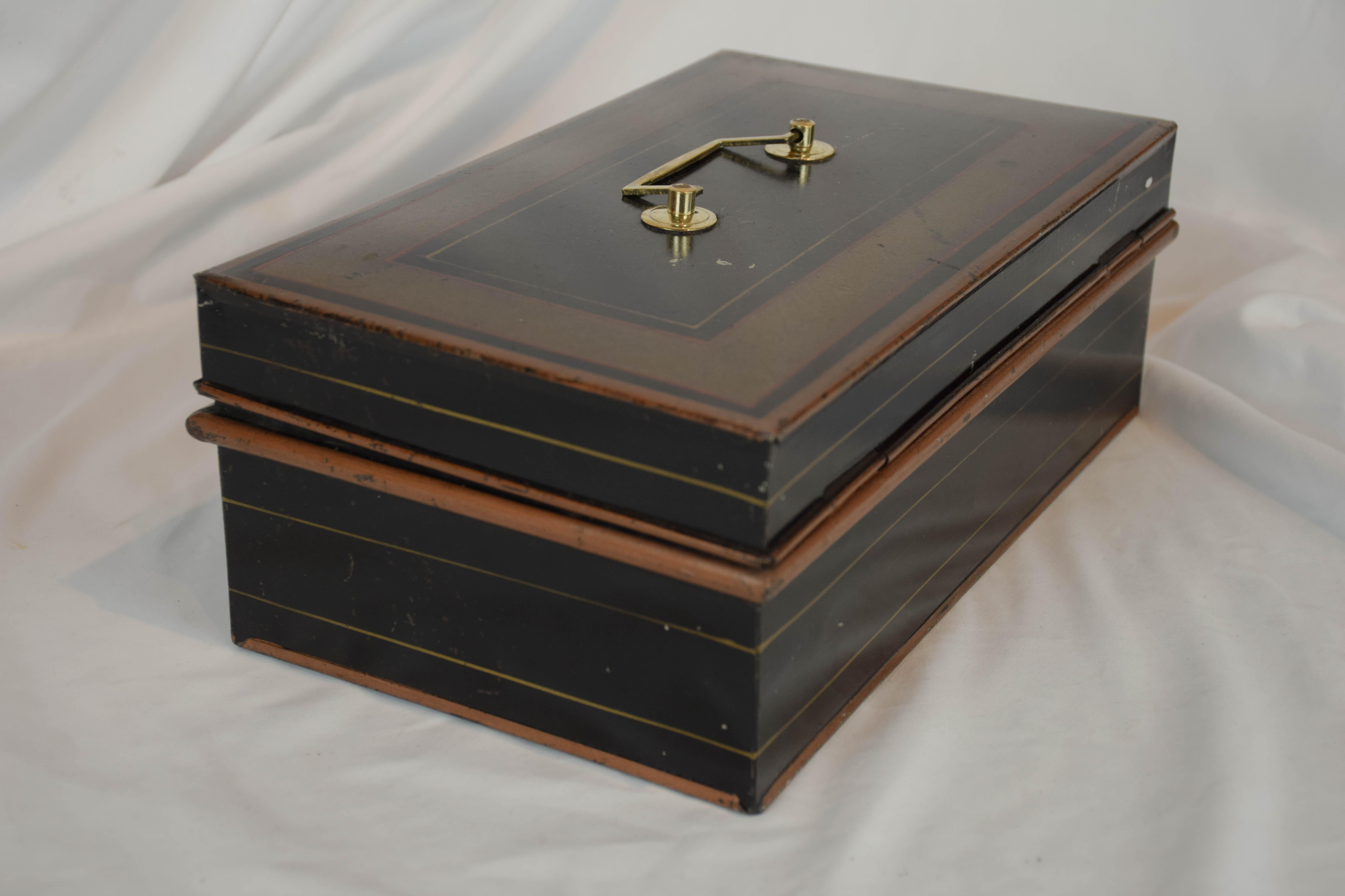 19th Century English Metal Cash Box 3