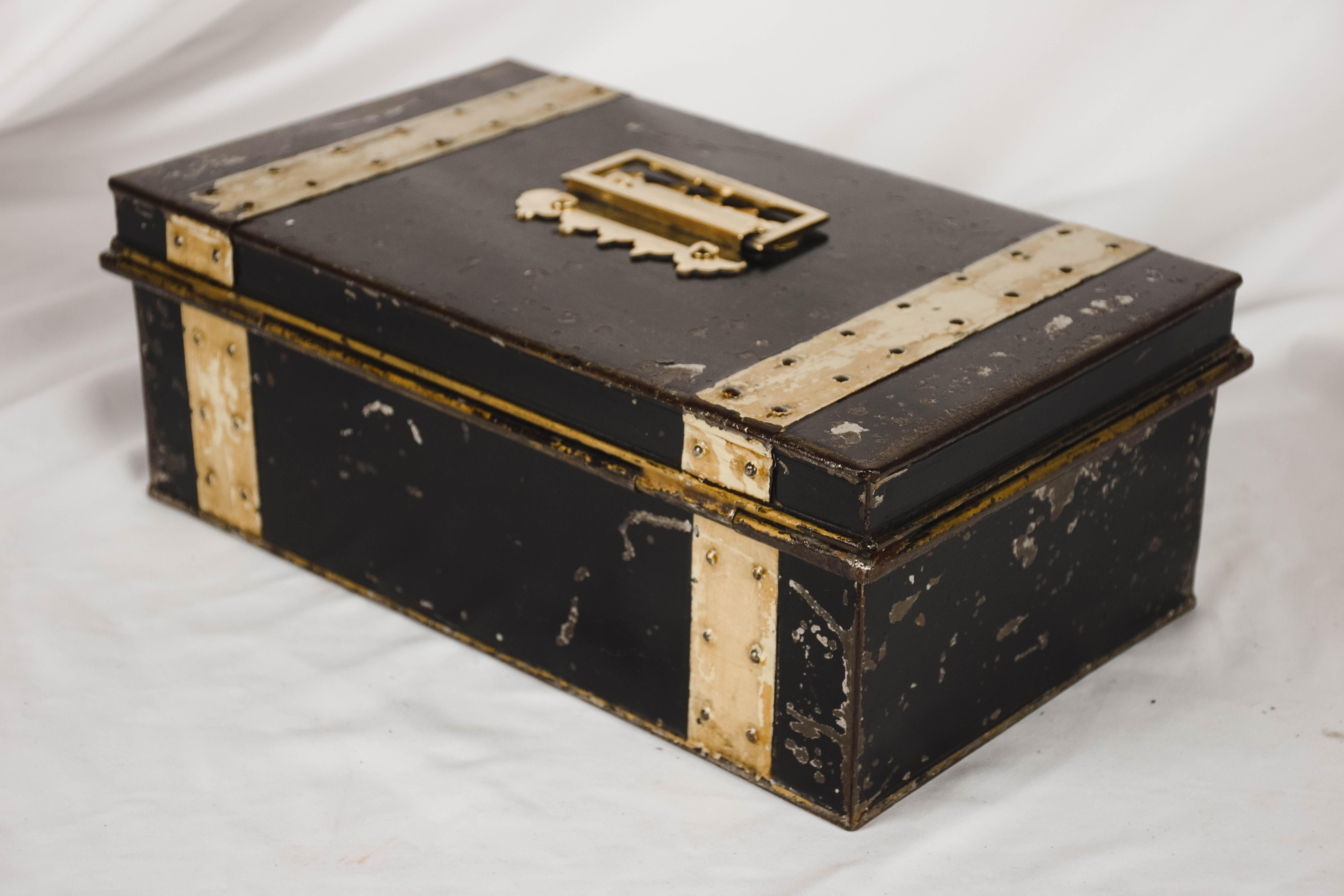 19th Century English Metal Cash Box 4