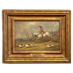 19th C English Miniature Fox Hunt Painting, Attributed to Henry Alken