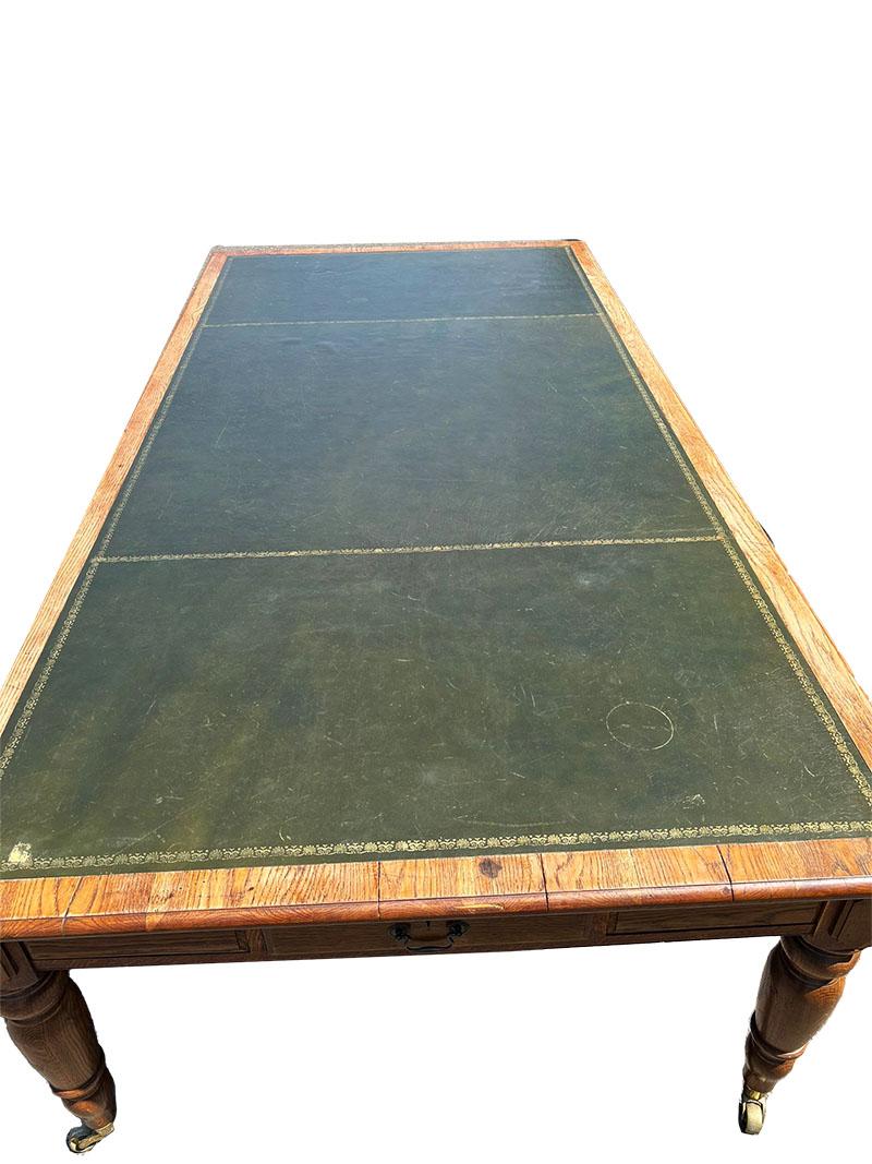 19th C English oak conference table, desk or dinner table For Sale 8