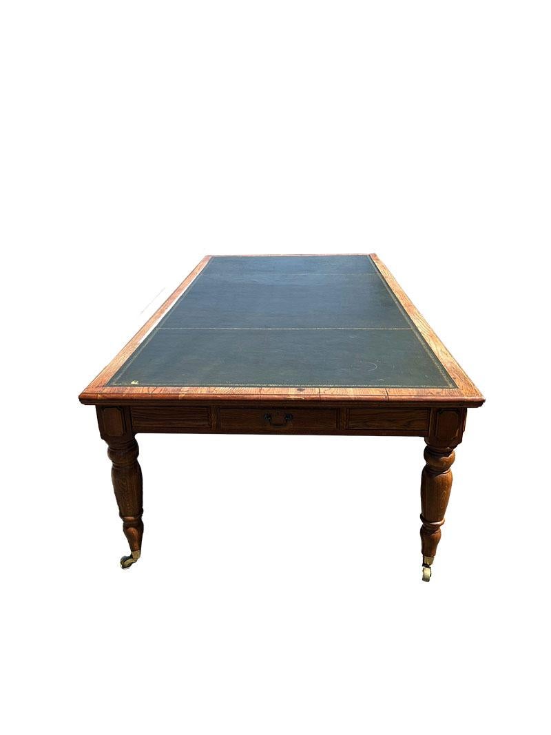 19th C English oak conference table, desk or dinner table For Sale 9