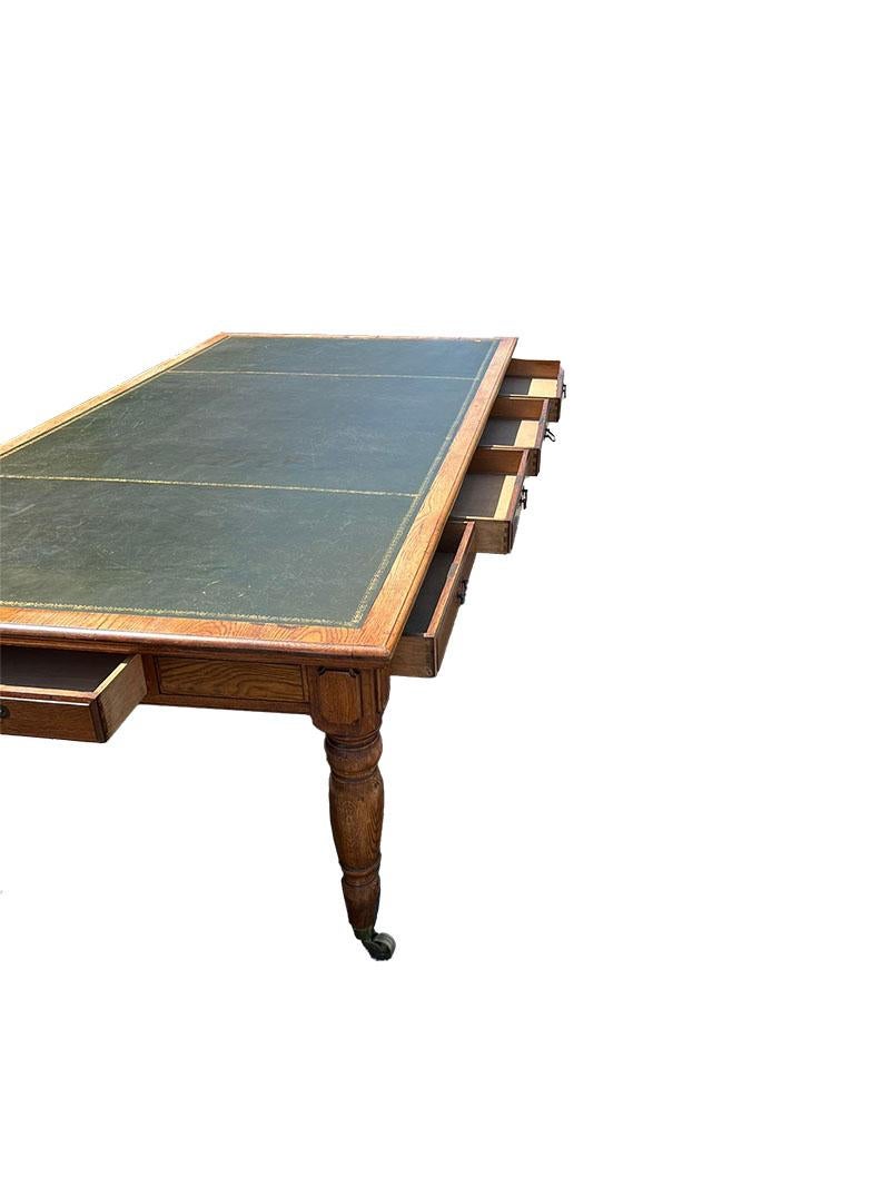 19th C English oak conference table, desk or dinner table For Sale 10