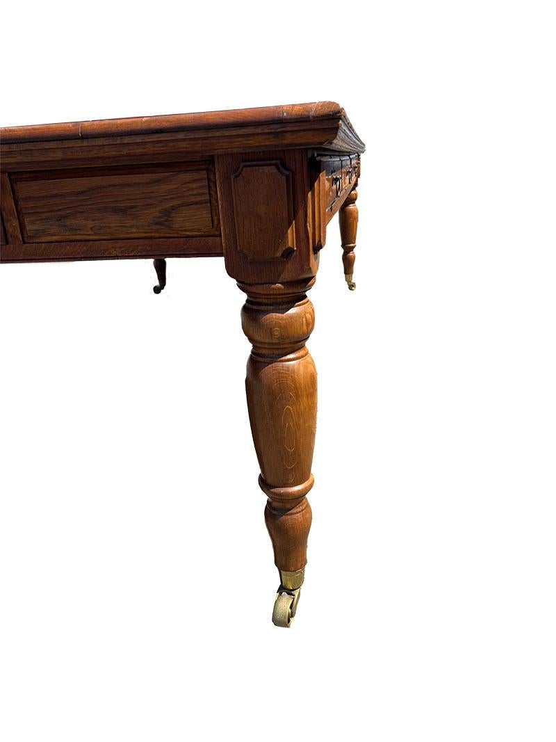 19th C English oak conference table, desk or dinner table For Sale 1
