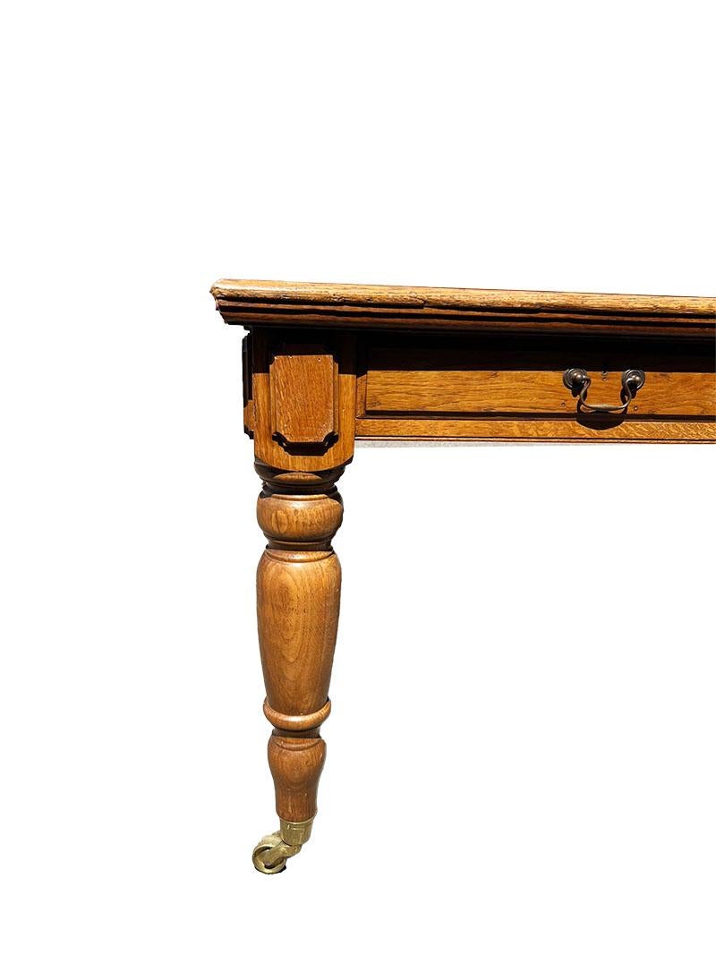 19th C English oak conference table, desk or dinner table For Sale 2