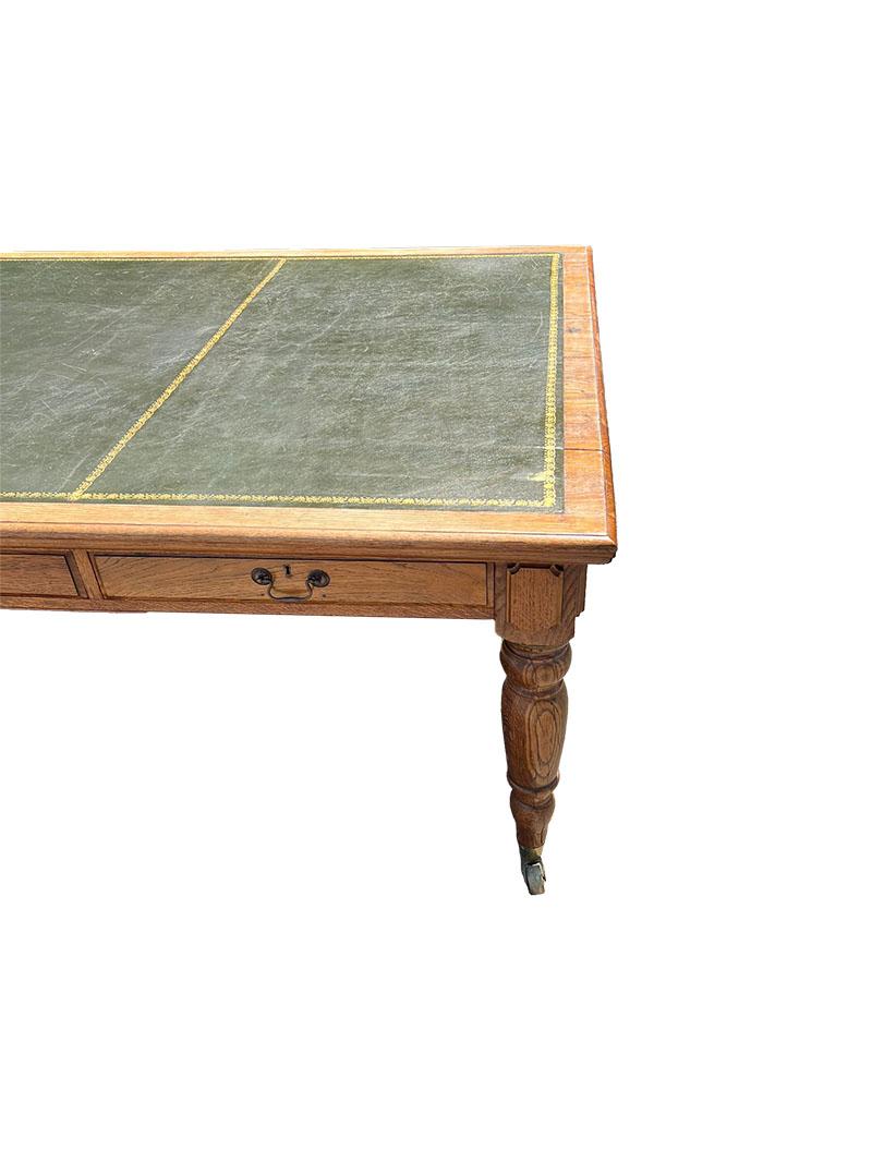 19th C English oak conference table, desk or dinner table For Sale 4