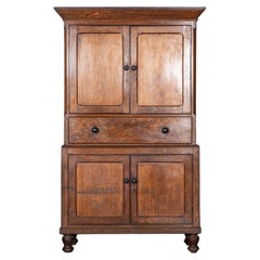 19th C English Oak 
Elm Housekeepers Cupboard